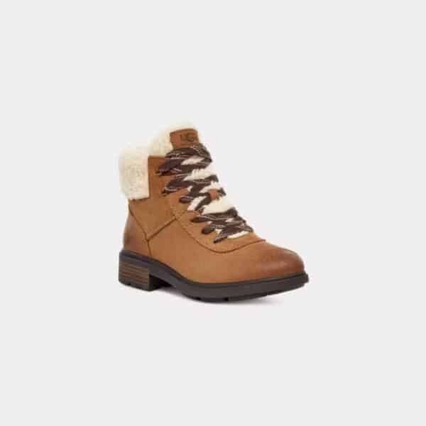 UGG Harrison Cozy Lace Boots - Brown, Waterproof & Comfortable Women's Ankle Boots